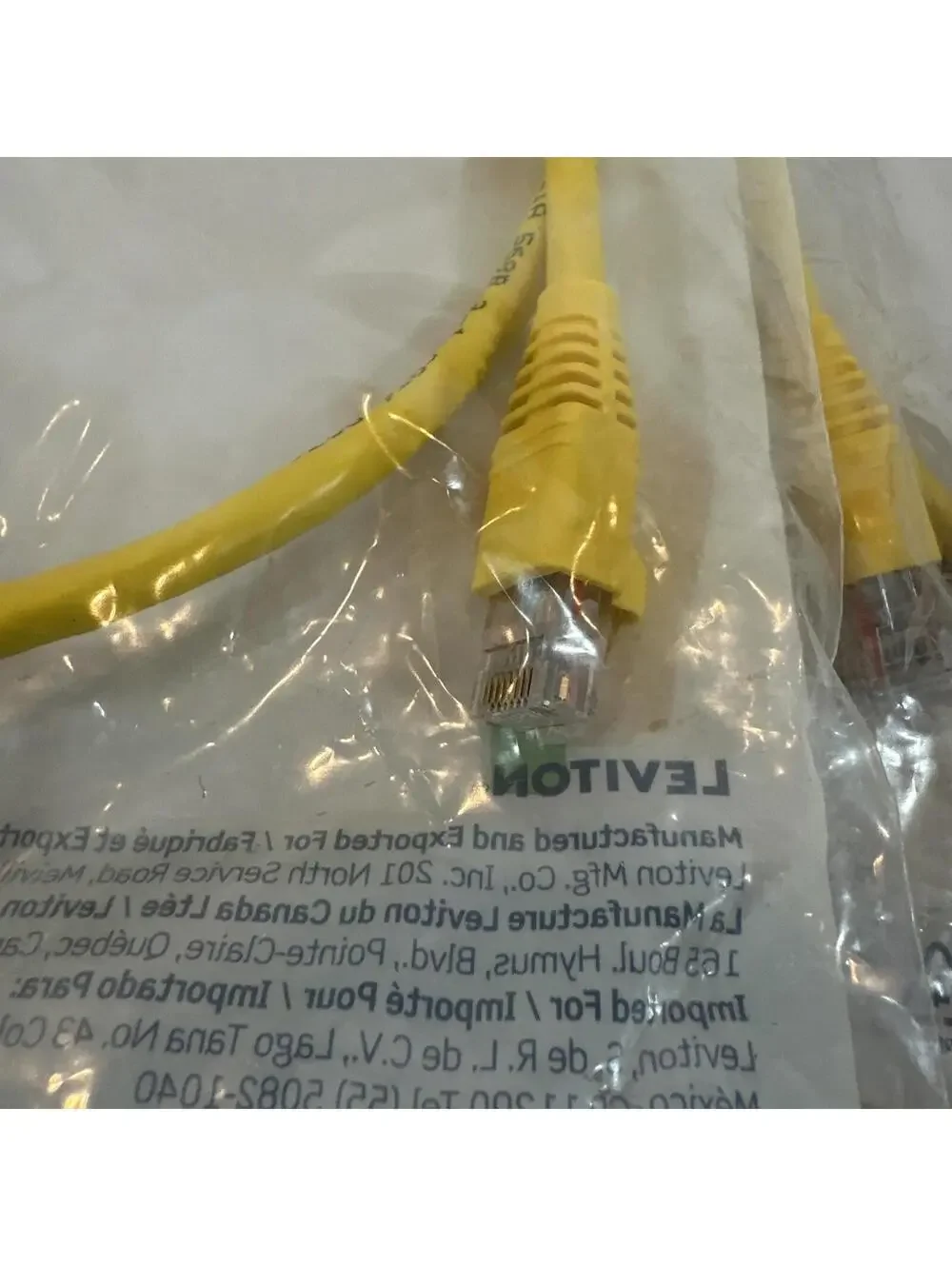 Lot Of 4 PcLeviton Yellow Cat 6+ Extreme Ethernet Patch Cord Cable 3 Ft 62460-3Y